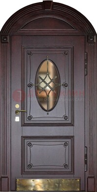 Арочная металлическая дверь с виноритом ДА-38 в Троицке
