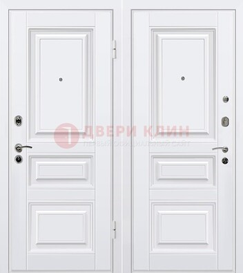 Белая металлическая дверь с МДФ ДМ-179 в Троицке