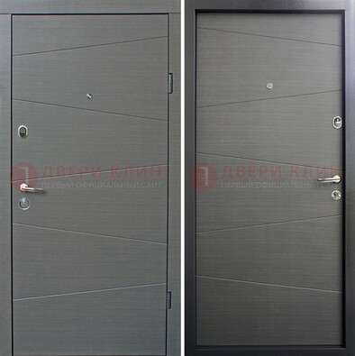 Темная стальная дверь с филенчатой МДФ ДМ-228 в Троицке