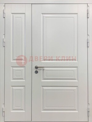 Полуторная светлая металлическая дверь с МДФ ДМ-336 в Троицке