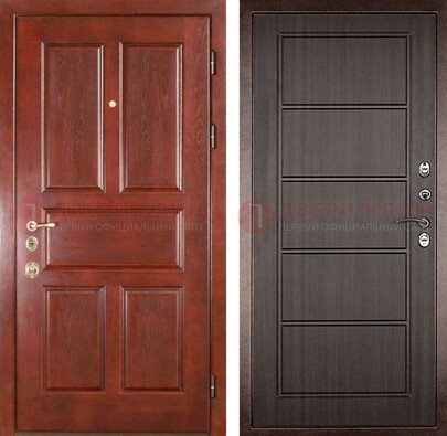 Красная металлическая дверь с МДФ в квартиру ДМ-387 в Троицке