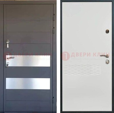 Металлическая дверь МДФ темная и светлая ДМ-420 в Троицке