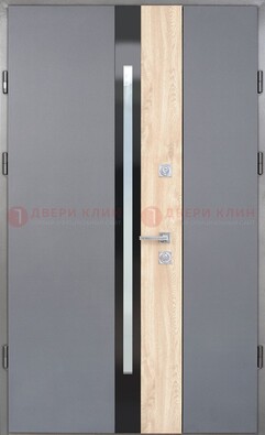 Полуторная металлическая дверь с МДФ ДМ-503 в Троицке