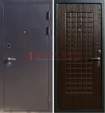 Серая металлическая дверь с порошковым напылением ДП-153 в Троицке