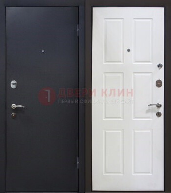 Черная металлическая дверь с порошковым покрытием ДП-193 в Троицке