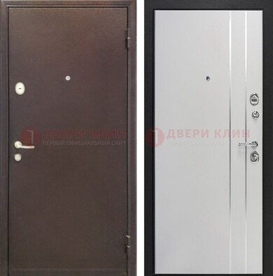 Входная дверь с порошковым покрытием с МДФ с молдингами ДП-232 в Троицке