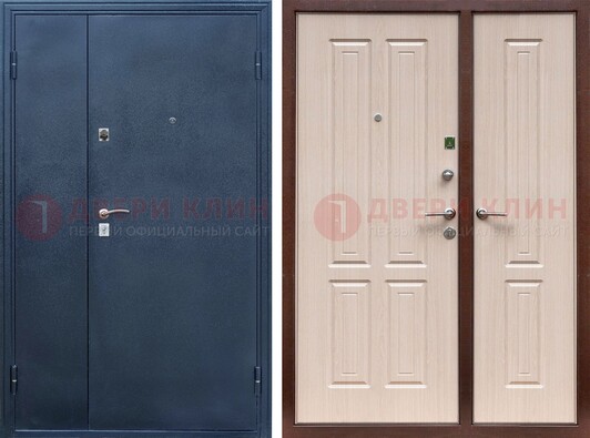 Двустворчатая стальная дверь с порошковым напылением и МДФ ДП-239 в Троицке