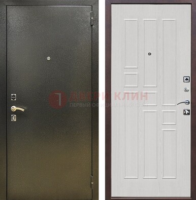 Входная дверь Темное серебро с порошковой отделкой и терморазрывом МДФ ДП-282 в Троицке