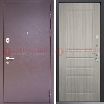 Темная стальная дверь с порошковым окрасом и МДФ ДП-310 в Троицке