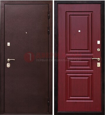 Бордовая входная дверь с порошковым окрасом ДП-36 в Троицке
