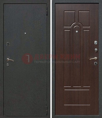 Черная металлическая дверь с порошковым окрасом ДП-47 в Троицке