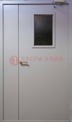 Белая железная дверь ДПД-4 в Троицке