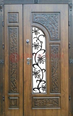Морозостойкая металлическая парадная дверь ДПР-12 в Троицке