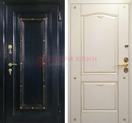 Парадная дверь с золотистым декором ДПР-3 в квартиру в Троицке