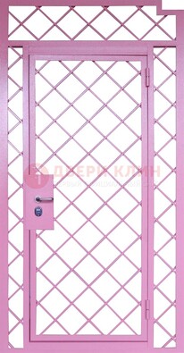 Розовая металлическая решетчатая дверь ДР-15 в Троицке