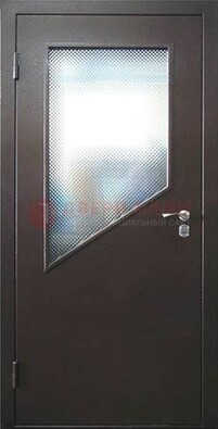 Стальная дверь со стеклом ДС-5 в кирпичный коттедж в Троицке
