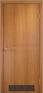 Светлая техническая дверь с вентиляционной решеткой ДТ-1 в Троицке