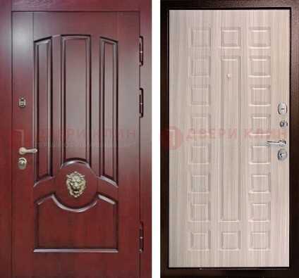 Темно-красная входная дверь с виноритом ДВТ-234 в Троицке