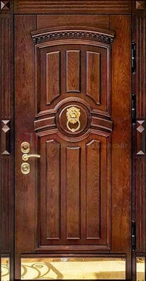 Входная дверь с виноритом в коричневом цвете ДВТ-236 в Троицке
