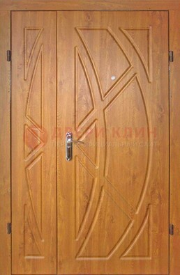 Полуторная металлическая дверь с МДФ золотой дуб ПЛ-17 в Троицке