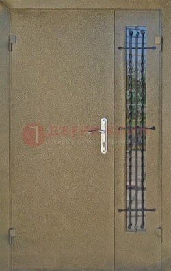 Тамбурная дверь Порошок со стеклом и ковкой ПЛ-20 в Троицке